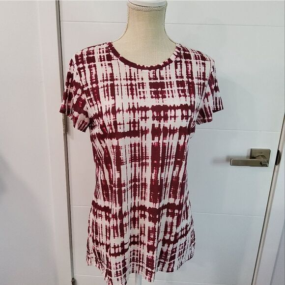 Vince Abstract Print T-shirt Short Sleeve Size L - Picture 2 of 9